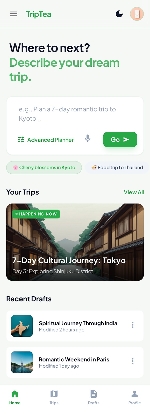 TripTea App Preview